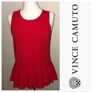 🍁Vince Camuto Red Peplum Top | S